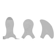 3x Edelstahl-Wimpernbürsten Y-V-Form für Permen Silber