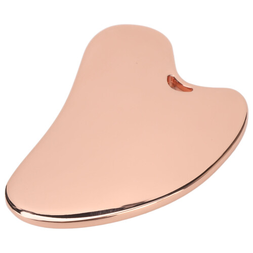 Strumento Gua Sha Faccia Metallo Oro Rosa 2