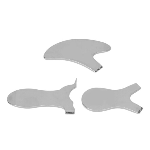 3x Edelstahl-Wimpernbürsten Y-V-Form für Permen Silber 2