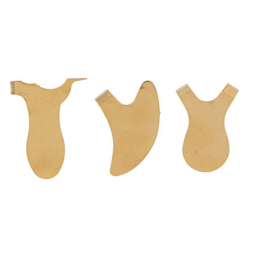 3x Wimpernperm-Bürze Mini T-V-Trenner Gold