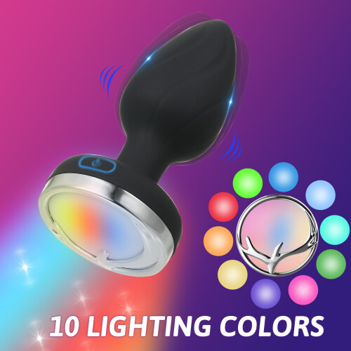 Vibrating Luminous Butt Plug Prostate Massager for Women Men 1