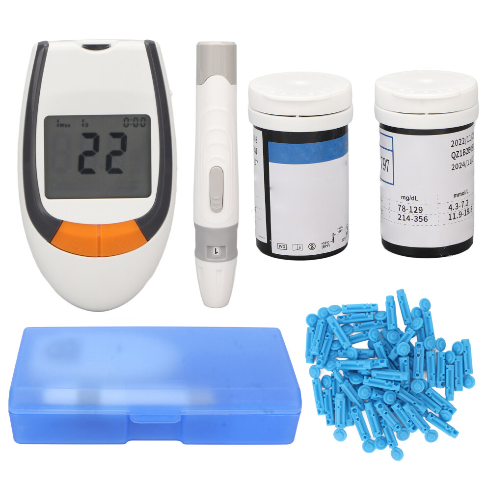 Blood Glucose Monitor Kit 50 Strips 50 Lancets Diabetes Tester