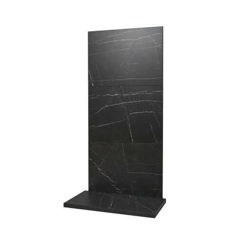 Acantha x3 Tile & Hearth Set in Black Marble Effect