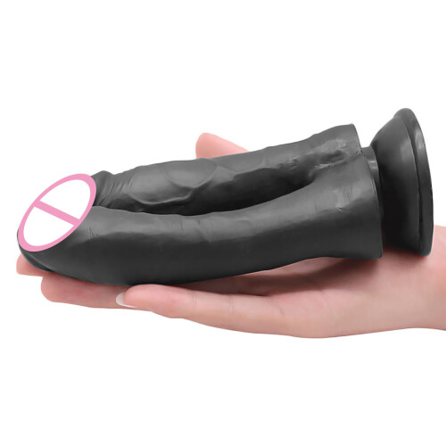(Black) Doppia Punta in PVC Morbido con Ventosa 1