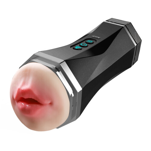 (Black) Automatic Sucking Male Masturbator Waterproof Cup White 1