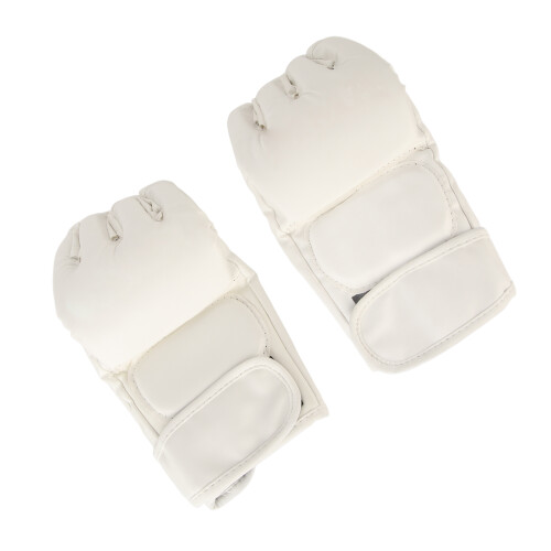 (White) Taekwondo-Handschuh Halb Finger Einstellbar Weiß 1