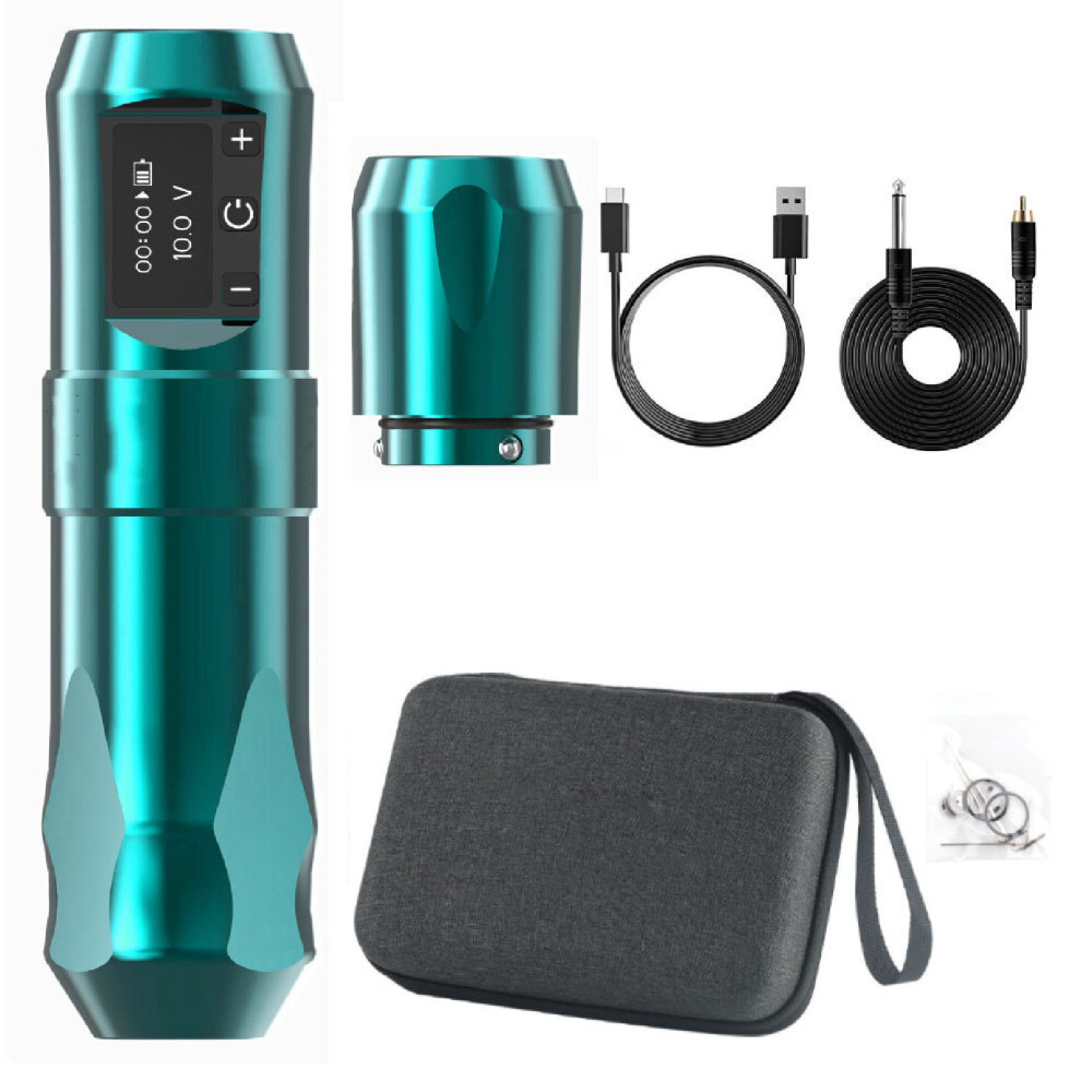 Green/Gold () Rca Rotary Tattoo Machine Lcd 2400Mah Coreless Motor Wireless