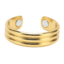 Embossed Gold Magnetic Healing Ring Adjustable Joint Relief