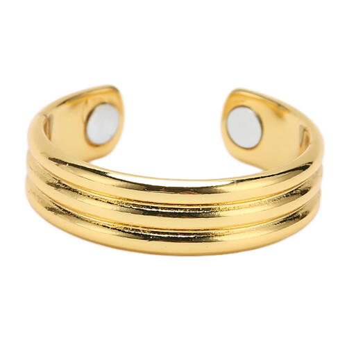 Embossed Gold Magnetic Healing Ring Adjustable Joint Relief