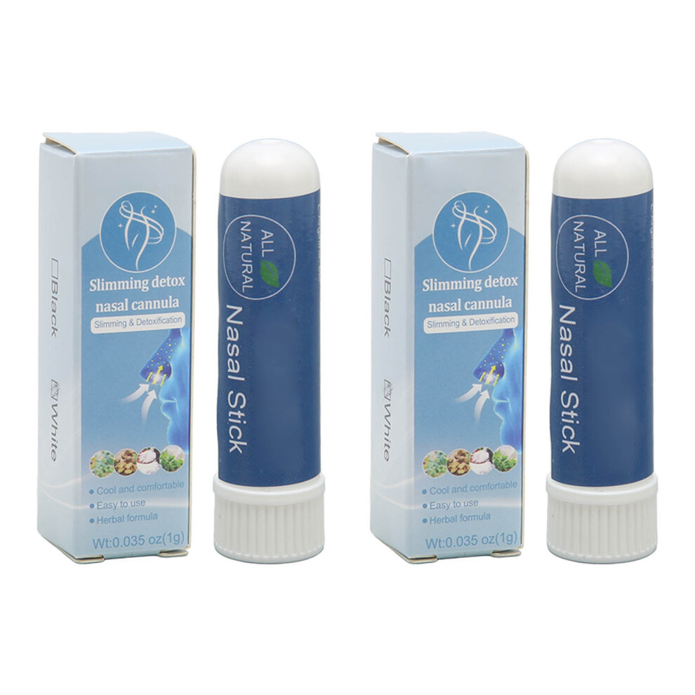 White 2Pcs 1G Nasal Inhalers Refreshing Congestion Relief Herbal