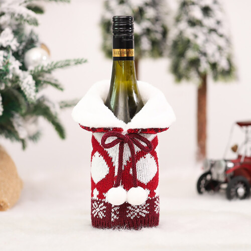Pull de noël, couverture de bouteille de vin, Design de-gris 2