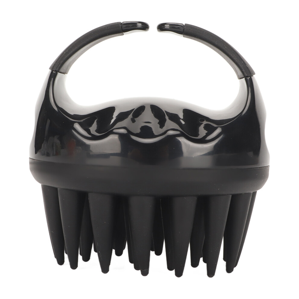 Black Silicone Scalp Massager Scrubber Dandruff Removal Shampoo Brush