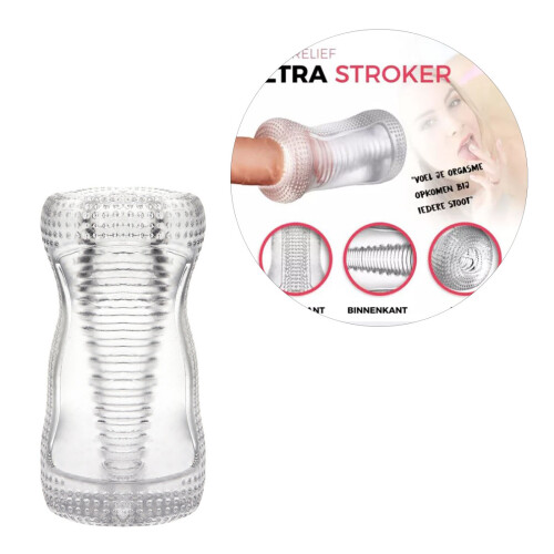 Manual Male Masturbator Transparent TPR Soft Portable Thread Texture 1