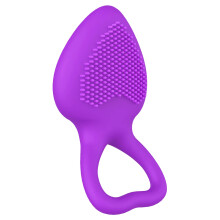 (Purple) Heart Shape Silent Masturbator USB Waterproof Silicone Vibration Black