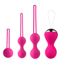 (Rose Red) 4x Frauen Kegelbälle wiederaufladbar Beckenboden Rose Rot