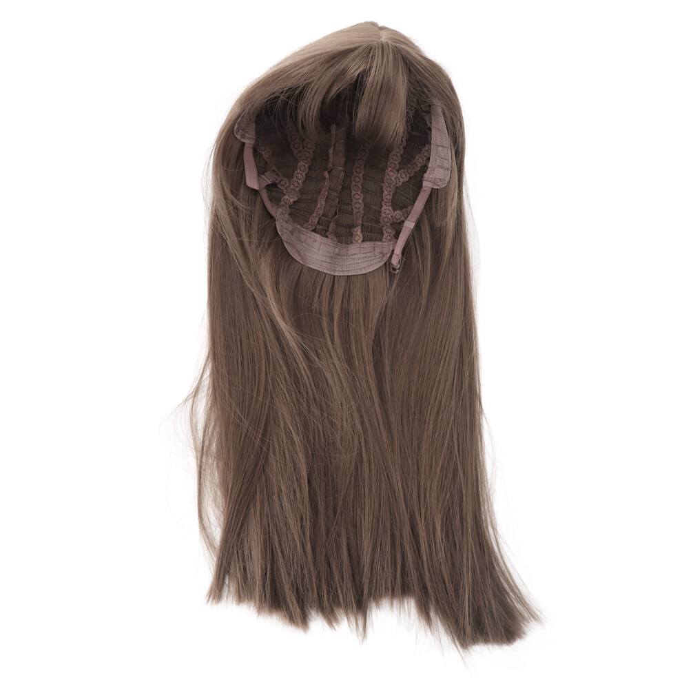Unisex Brown Light Wig Long Straight Synthetic Realistic Bangs Cosplay