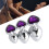 3x Metall-Analstopfen Herzform mit Strass Lila 5