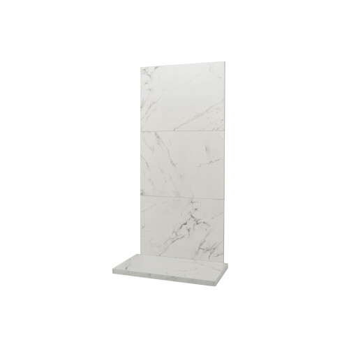 Acantha x3 Tile & Hearth Set in White Marble Effect 1