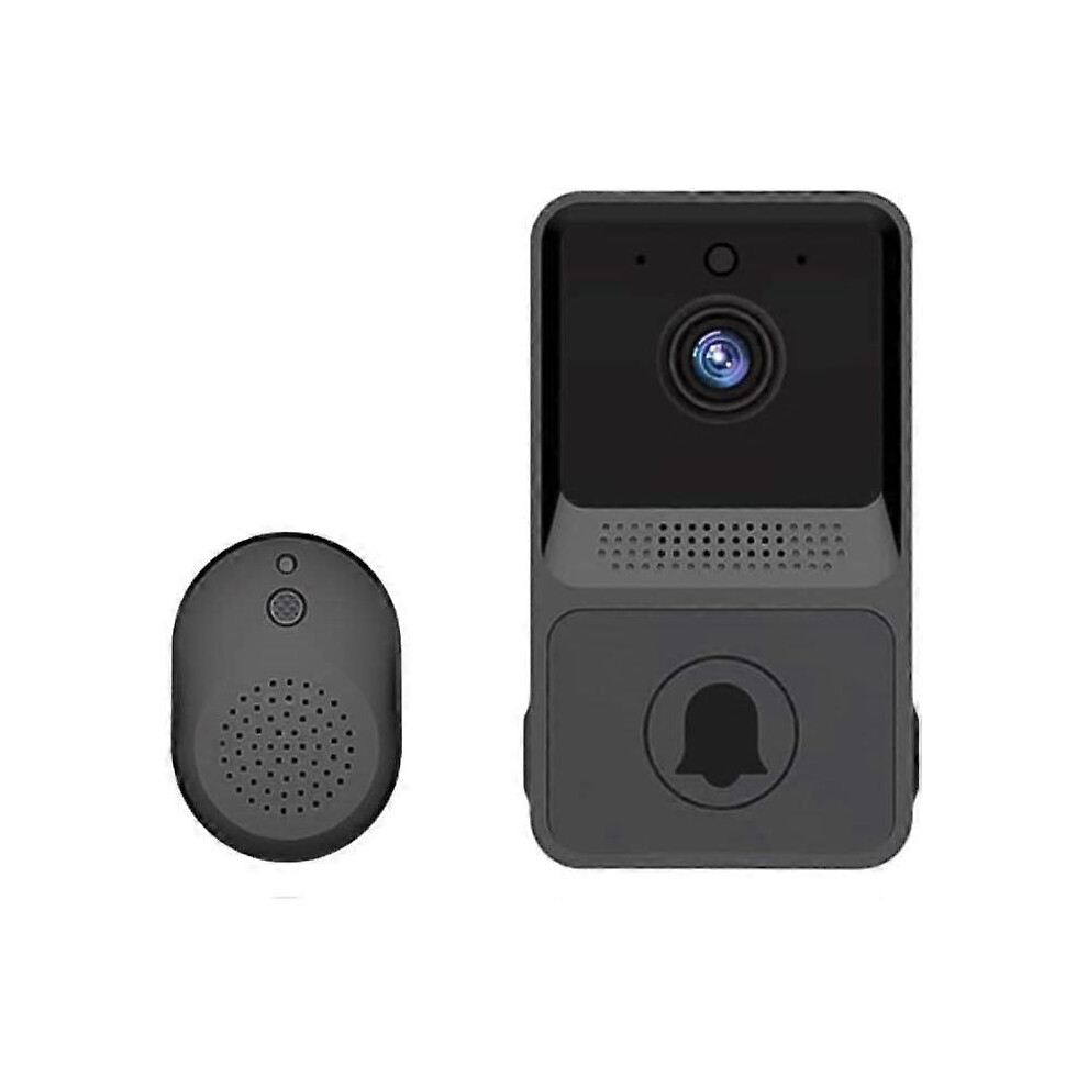 Kikidex (As Show, One Size) Wireless Video Doorbell, Smart Wi-Fi Video Doorbell With Chime, Door Bell Kit With Hd Video, 2.4G Wifi (Black) Black