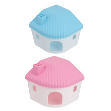 2Pcs Small Animal Plastic Hamster Hideout Hut Multicolor Safe Toy