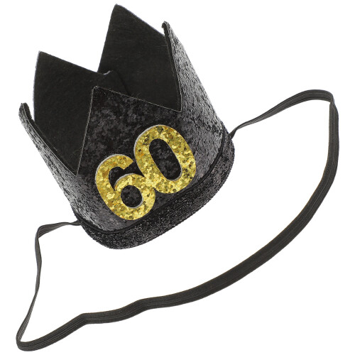 1Pc Black Crown Design Birthday Hat Decorative Party Cap