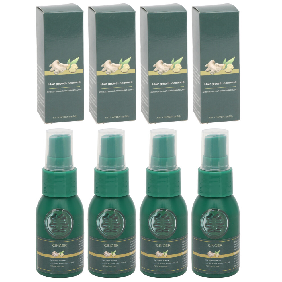 Black 4Pcs Hair Growth Spray Ginger Extract 30Ml For Men Women