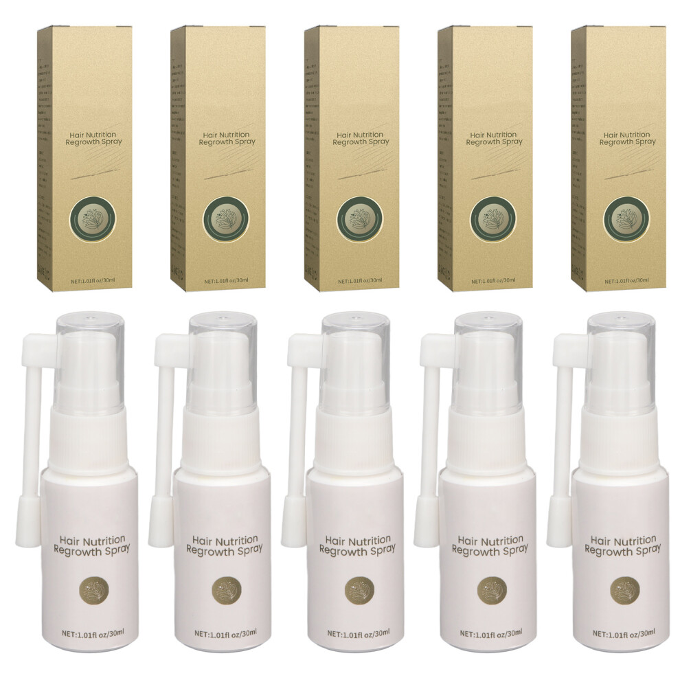5pcs Hair Growth Serum Spray Herbal Nourishing Scalp Treatment 30ml