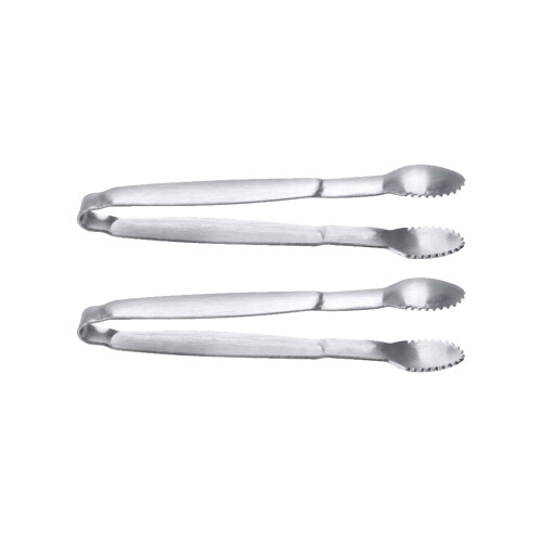 2Stk Rostfritt Isrör Tänger Matklämma Brödklämma (Silver) 2