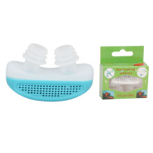 (Blue) Reusable Soft Silicone Snoring Device 2 Vents Plugs