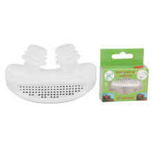 (White) Reusable Soft Silicone Snoring Device 2 Vents Plugs