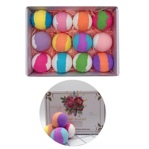 12 Pcs Bubble Bath Ball Set Moisturizing Rich Foaming 5.4cm 2