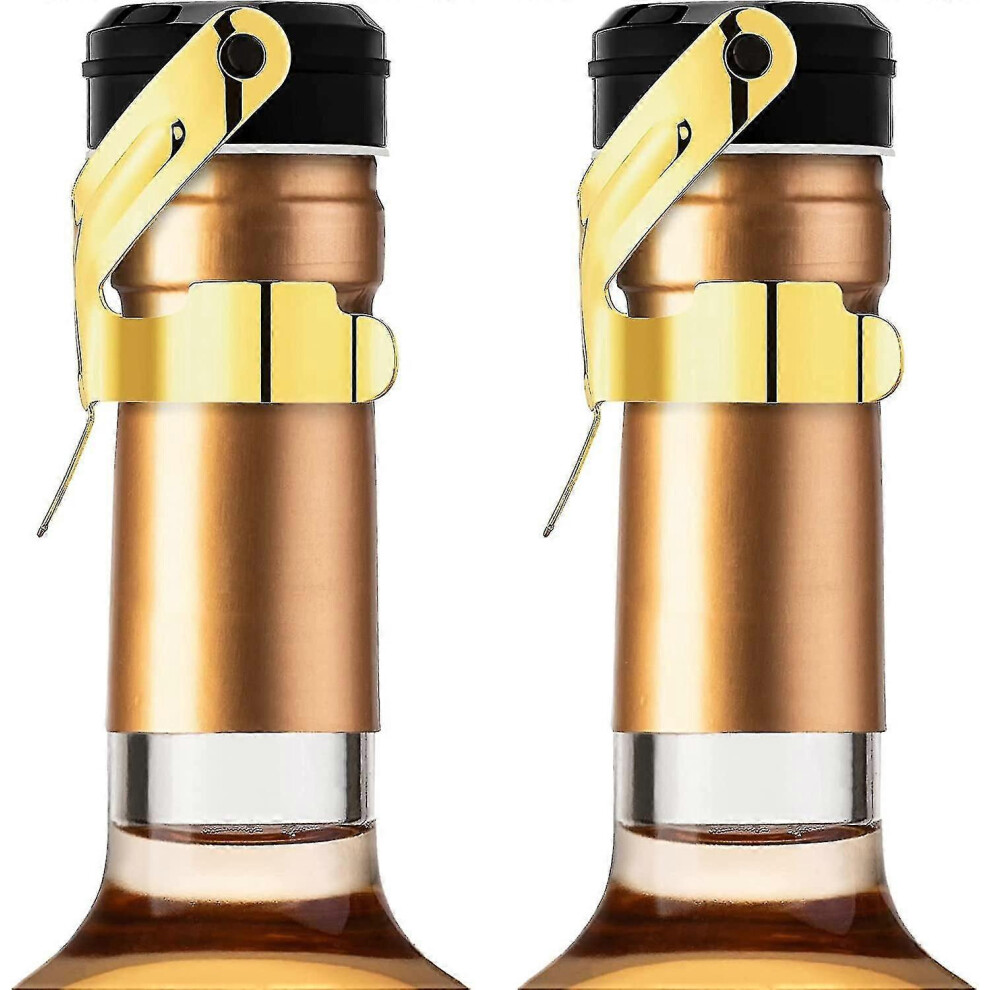 Kikidex (As Show, Rose ) Champagne Stopper, 2Pcs Stainless Steel Champagne Bottle Plug Sealer For Cava Prosecco Sparkling Wine Stopper Gold