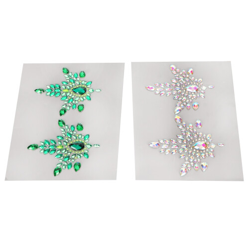 Borstjuwelen Strass Sticker Art Tattoo 1