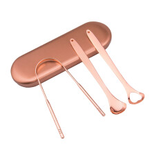 4pz Raschietto Lingua Acciaio Inossidabile Oro Rosa