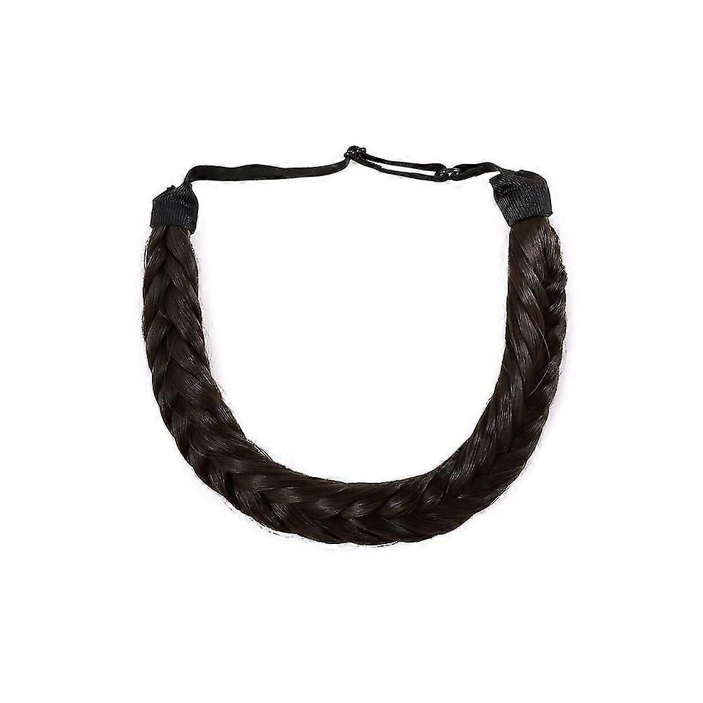 Kikidex (As Show, F15) Fluffy Braided Headband Women Fishtail Chunky Plaited Hairband Synthetic Hair Piece