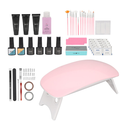 Nail Art Curing Lamp Base Top Coat Water Tips Extension Glue Set 2