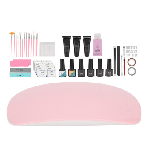 Nail Art Curing Lamp Base Top Coat Water Tips Extension Glue Set 1