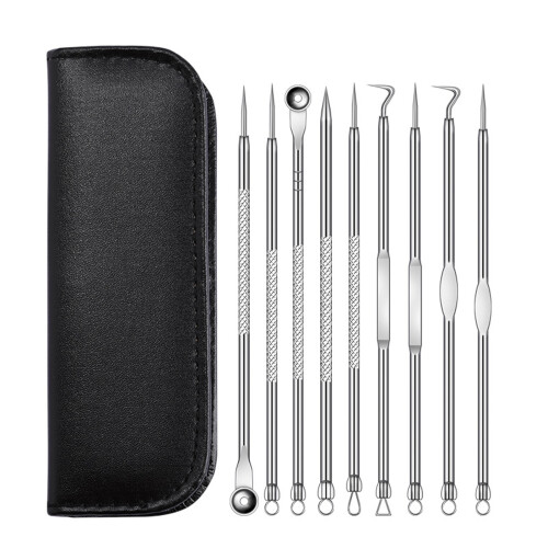 18pc Stainless Steel Blackhead & Pimple Tool Set