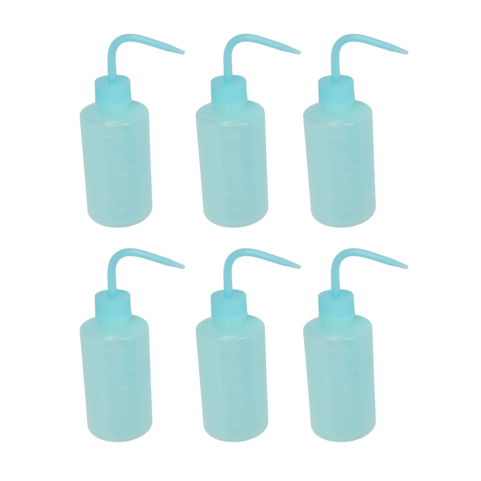 Blue/Black () 6Pcs Safety Wash Bottle 250Ml Tattoo Squeeze Bottle Narrow Mouth