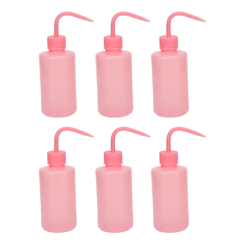 Pink/Black () 6Pcs Safety Wash Bottle 250Ml Tattoo Squeeze Bottle Narrow Mouth