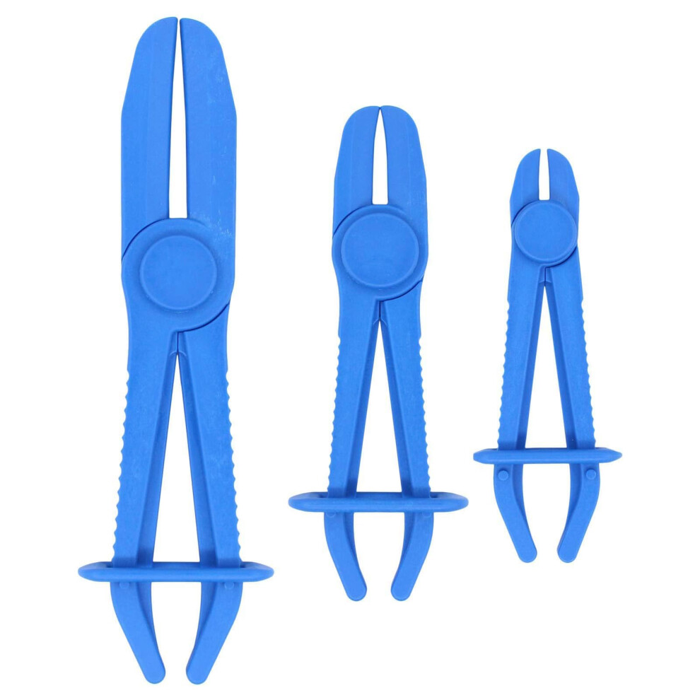Hose Clamps 3-Pack Plastic Clip Pliers For Automotive Hoses Blue 9067246432744