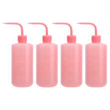 (Pink) 4x 500ml Rosa Tattoo-Squeezeflasche mit gebogenem Ausguss