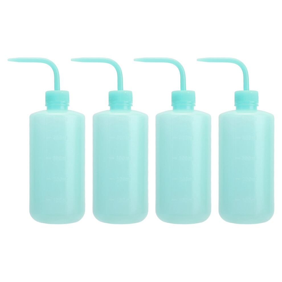 Blue/Pink () 4Pcs Tattoo Washing Squeeze Bottle Curved Spout 500Ml