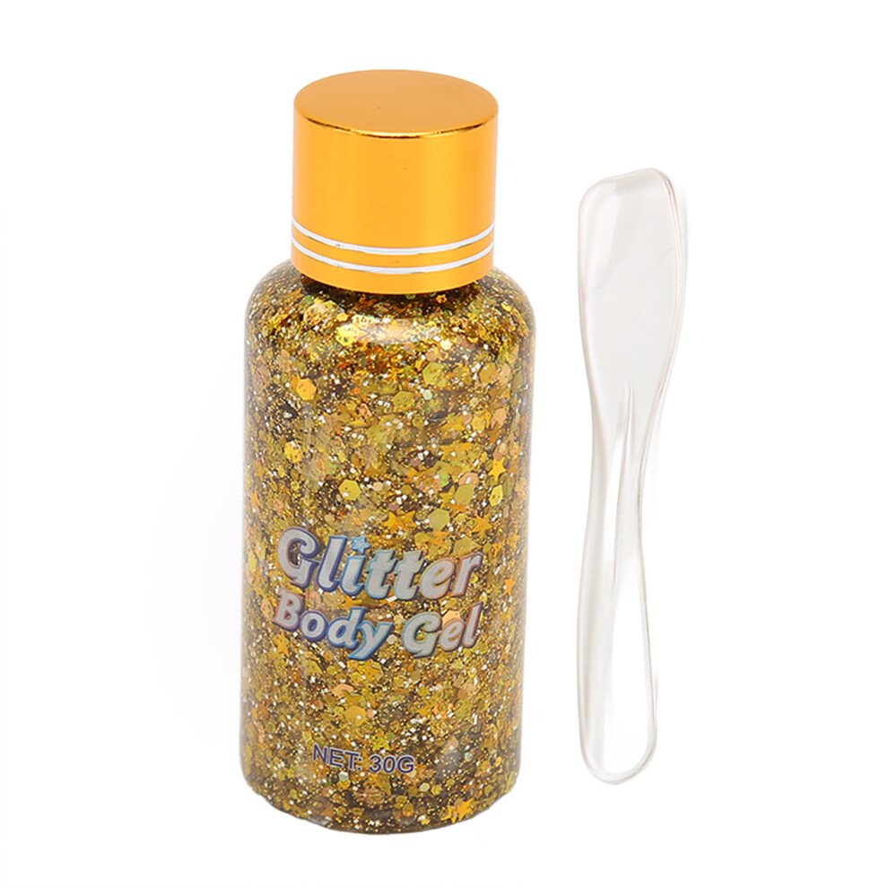 Makeup Sequins Face Glitter Gel Shiny Gold 1.1oz
