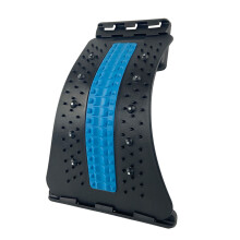 (4 Level Blue and Black) Back Massager Board Adjustable Lumbar Cracker Spine Deck 3 Level