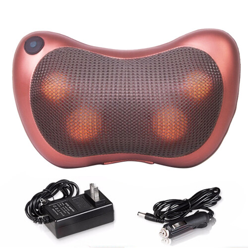 Electric Massage Pillow 4 Nodes Heating Neck Massager Shoulder Office