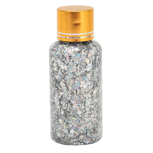 Gesichtsglitter-Gel Silber Selbstklebend 1.1oz 1