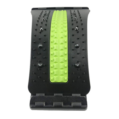 (4 Level Green and Black) Back Massager Board Adjustable Lumbar Cracker Spine Deck 3 Level 1