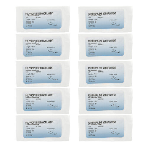 (3/0) 12pcs Polypropylene Suture Practice Thread 2/0 Training Set