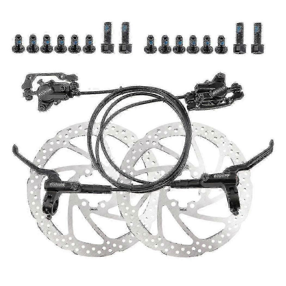 Kikidex (As Show, One Size) Mtb Bike Hydraulic Disc Brake Set Front Rear Brake Pair Disc Brake Disc